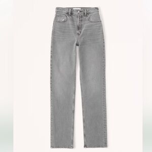 ABERCROMBIE & FITCH GREY Ultra High Rise 90s Straight Jean jeans size 31 12 l